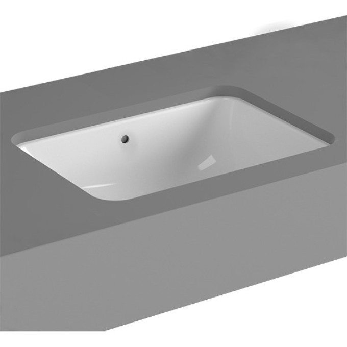 Накладная раковина VITRA S20, прямоугольная 50 cм, c переливом, цвет белый 5474B003-0618